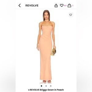 Michael Costello x Revolve Briggs Gown in Peach